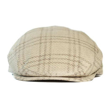 Load image into Gallery viewer, Jordan Organic Hemp Linen Overcheck Flat Cap Beige