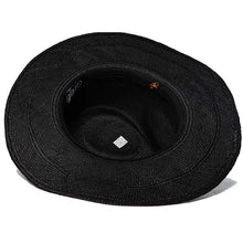 Load image into Gallery viewer, Camden Panama Straw Black Wide Brim