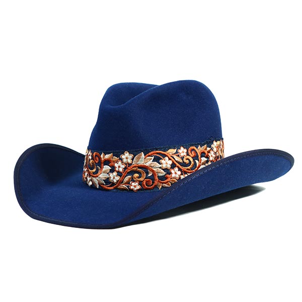 Alma Road Cowboy Hat Blue Floral