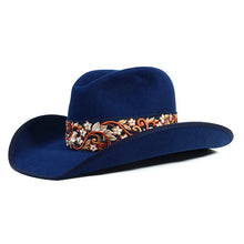 Load image into Gallery viewer, Alma Road Cowboy Hat Blue Floral