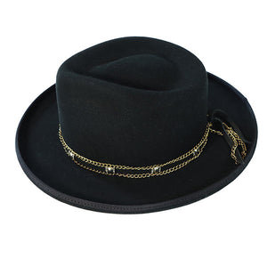 Camden Street Leather Chain Fedora