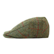 Load image into Gallery viewer, Ivy Cap Shetland Wool Olive Brown Red Check