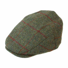 Load image into Gallery viewer, Ivy Cap Shetland Wool Olive Brown Red Check