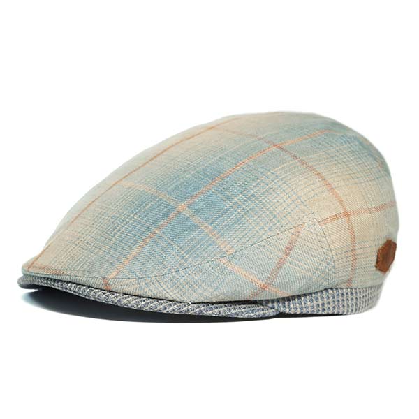 Jordan Organic Hemp Linen Flat Cap Blue