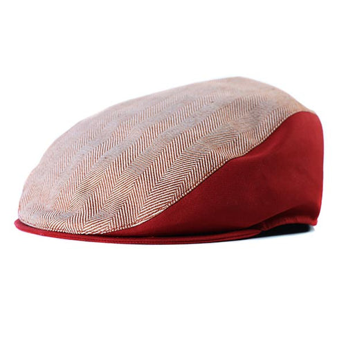 Italian Made Liam Linen Herringbone Summer Flat Cap