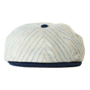 Lloyd Ivory Stripe Summer Italian Linen Newsboy Cap