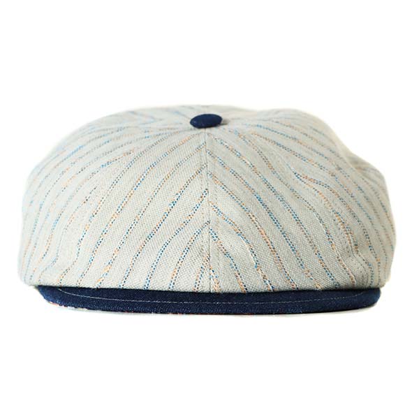 Lloyd Ivory Stripe Summer Italian Linen Newsboy Cap