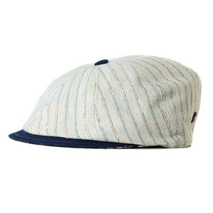 Lloyd Ivory Stripe Summer Italian Linen Newsboy Cap
