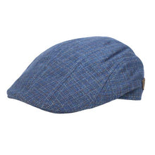 Load image into Gallery viewer, Navy silk Ivy flat cap by Carlisle Hats featuring a classic Maddy Silk design and curved brim.