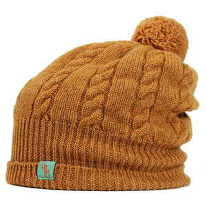 Australian Made Pom Pom Cable Knit Wool Beanie