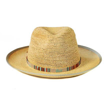 Load image into Gallery viewer, Windsor Panama Straw Crotchet Crown 6cm Brim