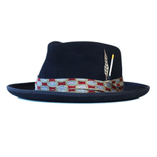 Load image into Gallery viewer, Black Fitzroy Street X Fedora hat by Carlisle Hats, featuring a classic brim and stylish design, shown on a plain background.