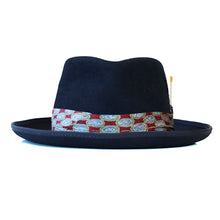Load image into Gallery viewer, Black Fitzroy Street X Fedora hat by Carlisle Hats, featuring a classic wide brim and stylish design.