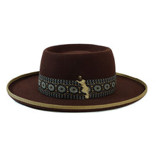 Load image into Gallery viewer, Carlisle Hats Esplanade Hat in chocolate color, stylish wide-brim hat with a ribbon band, perfect for sun protection and fashion.