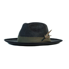 Load image into Gallery viewer, Black Windsor Panama straw hat by Carlisle Hats featuring a wide brim and classic style, perfect for summer wear.