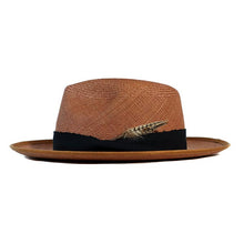 Load image into Gallery viewer, Black Windsor Panama straw hat by Carlisle Hats with wide brim and classic style, perfect for sunny outdoor wear.