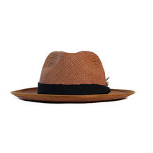 Load image into Gallery viewer, Black Windsor Panama straw hat by Carlisle Hats, featuring a wide brim and classic design for stylish sun protection.