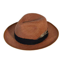 Load image into Gallery viewer, Black Windsor Panama straw hat by Carlisle Hats with a wide brim and stylish design, perfect for sun protection and fashion.