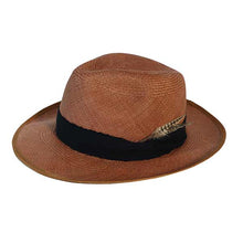 Load image into Gallery viewer, Black Windsor Panama straw hat by Carlisle Hats with a wide brim and woven texture, perfect for sun protection and stylish outdoor wear.