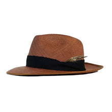 Load image into Gallery viewer, Black Windsor Panama straw hat by Carlisle Hats with a wide brim and woven design, stylish and suitable for warm weather.