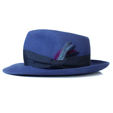 Load image into Gallery viewer, Classic men's Carlisle Hats fedora made of soft fur felt, featuring a wide brim and stylish design for a timeless look.