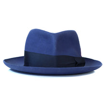 Load image into Gallery viewer, Classic men's fedora hat made of fur felt by Carlisle Hats, featuring a wide brim and stylish design.