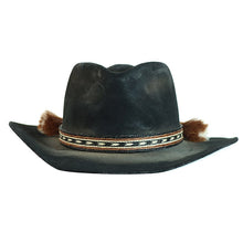 Load image into Gallery viewer, Carlisle Hats Camden Aged Cowboy Hat with distressed leather finish and wide brim for classic Western style.