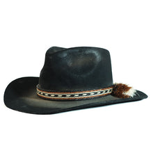 Load image into Gallery viewer, Carlisle Hats Camden Aged Cowboy Hat featuring a weathered leather finish and wide brim for classic western style.