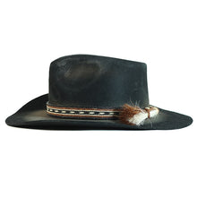 Load image into Gallery viewer, Carlisle Hats Camden Aged Cowboy Hat with distressed leather finish and wide brim, classic Western style for outdoor wear.