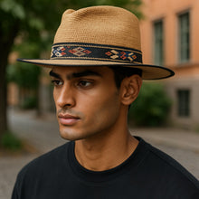 Load image into Gallery viewer, Carlisle Hats Camden crochet top Panama hat with wide brim and woven design, perfect for sun protection and stylish summer wear.