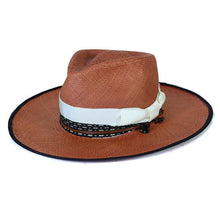 Load image into Gallery viewer, Carlisle Hats Camden Panama straw hat with deep tan color, featuring a wide brim and classic fedora style.