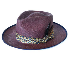 Load image into Gallery viewer, Carlisle Hats Camden Panama straw hat in chocolate Shiraz color, featuring a wide brim and stylish design.