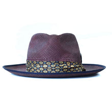 Load image into Gallery viewer, Carlisle Hats Camden Panama straw hat in chocolate Shiraz color, featuring a wide brim and woven straw design.