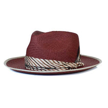 Load image into Gallery viewer, Dark copper Camden Panama straw hat by Carlisle Hats, featuring a wide brim and woven straw design.
