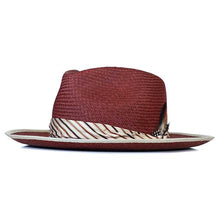 Load image into Gallery viewer, Carlisle Hats Camden Panama straw hat in dark copper with a wide brim and woven design for sun protection and stylish wear.