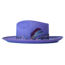 Load image into Gallery viewer, Carlisle Hats Camden Panama straw hat with purple band, featuring a wide brim and breathable design for sun protection and style.