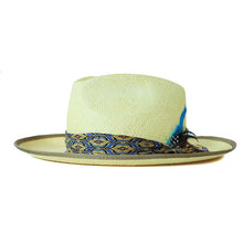 Load image into Gallery viewer, Yellow Camden Panama hat by Carlisle Hats with a wide brim and woven straw material, perfect for sunny weather.