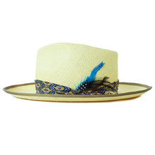 Load image into Gallery viewer, Yellow Camden Panama hat by Carlisle Hats, showing a wide-brim straw hat with a classic style and textured weave.