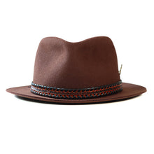 Load image into Gallery viewer, Carlisle Hats Fitzroy Street 5cm low crown fedora with a wide brim and stylish ribbon band, perfect for classic fashion.