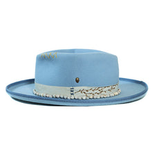 Load image into Gallery viewer, Grey Diamond Crown Low Top Fitzroy hat by Carlisle Hats, featuring a stylish low-top design and diamond crown detail.