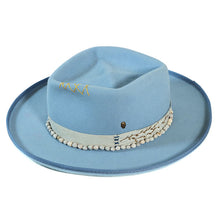 Load image into Gallery viewer, Grey Diamond Crown Low Top Fitzroy hat by Carlisle Hats, featuring a stylish low-top design and diamond crown detail.
