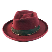 Load image into Gallery viewer, Carlisle Hats Diamond Crown Low Top Fitzroy Burgundy cap with grey accents, showcasing a stylish, casual hat with a diamond crown design.