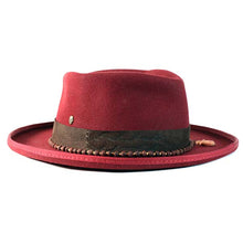 Load image into Gallery viewer, Carlisle Hats Diamond Crown Low Top Fitzroy in Burgundy, showcasing a stylish low-top hat with a diamond crown design.