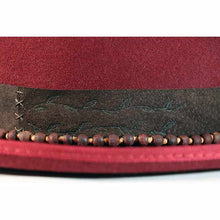 Load image into Gallery viewer, Carlisle Hats Diamond Crown Low Top Fitzroy Burgundy baseball cap with grey accents, featuring a structured crown and adjustable strap.