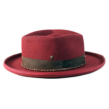 Load image into Gallery viewer, Carlisle Hats Diamond Crown Low Top Fitzroy Burgundy cap with grey accents, showcasing a stylish, low-top design and classic crown detail.