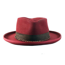 Load image into Gallery viewer, Carlisle Hats Diamond Crown Low Top Fitzroy Burgundy cap with grey accents, showcasing a stylish, casual hat design.