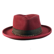 Load image into Gallery viewer, Carlisle Hats Diamond Crown Low Top Fitzroy in Burgundy, showing the stylish low-top design with diamond crown detail.
