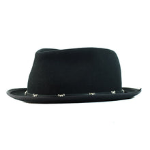 Load image into Gallery viewer, Black Carlisle Hats Low Crown 4.5cm brim fedora with a stylish, wide brim and classic design.