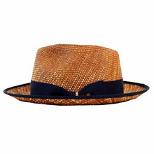 Load image into Gallery viewer, Carlisle Hats Windsor Crochet Straw hat in golden tan with a wide brim, perfect for sun protection and stylish summer wear.