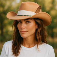 Load image into Gallery viewer, Cambridge Cowgirl Peach hat by Carlisle Hats, featuring a wide brim and stylish band, perfect for western or casual wear.